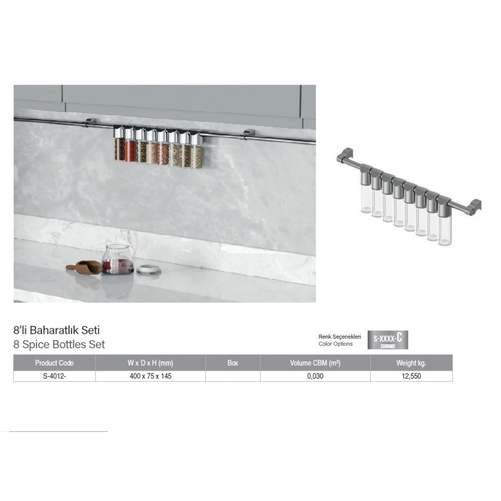 BAHARATLIK SETİ 8'Lİ STARAX- S-4012-C BAHARATLIK SETİ 8'Lİ STARAX- S-4012-C