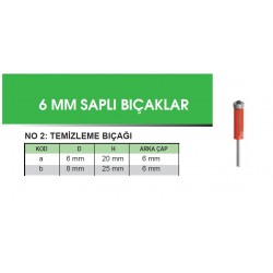 FREZE TEMİZLEME BICAGI 6 mm NO:2