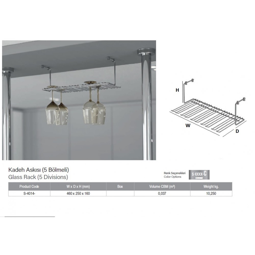 KADEH ASKISI 5 BÖLMELİ STARAX S-4014 KADEH ASKISI 5 BÖLMELİ STARAX S-4014