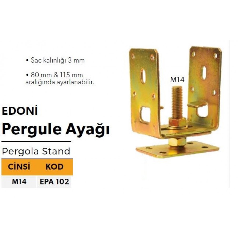 Pergule Ayağı M14 4 Adet