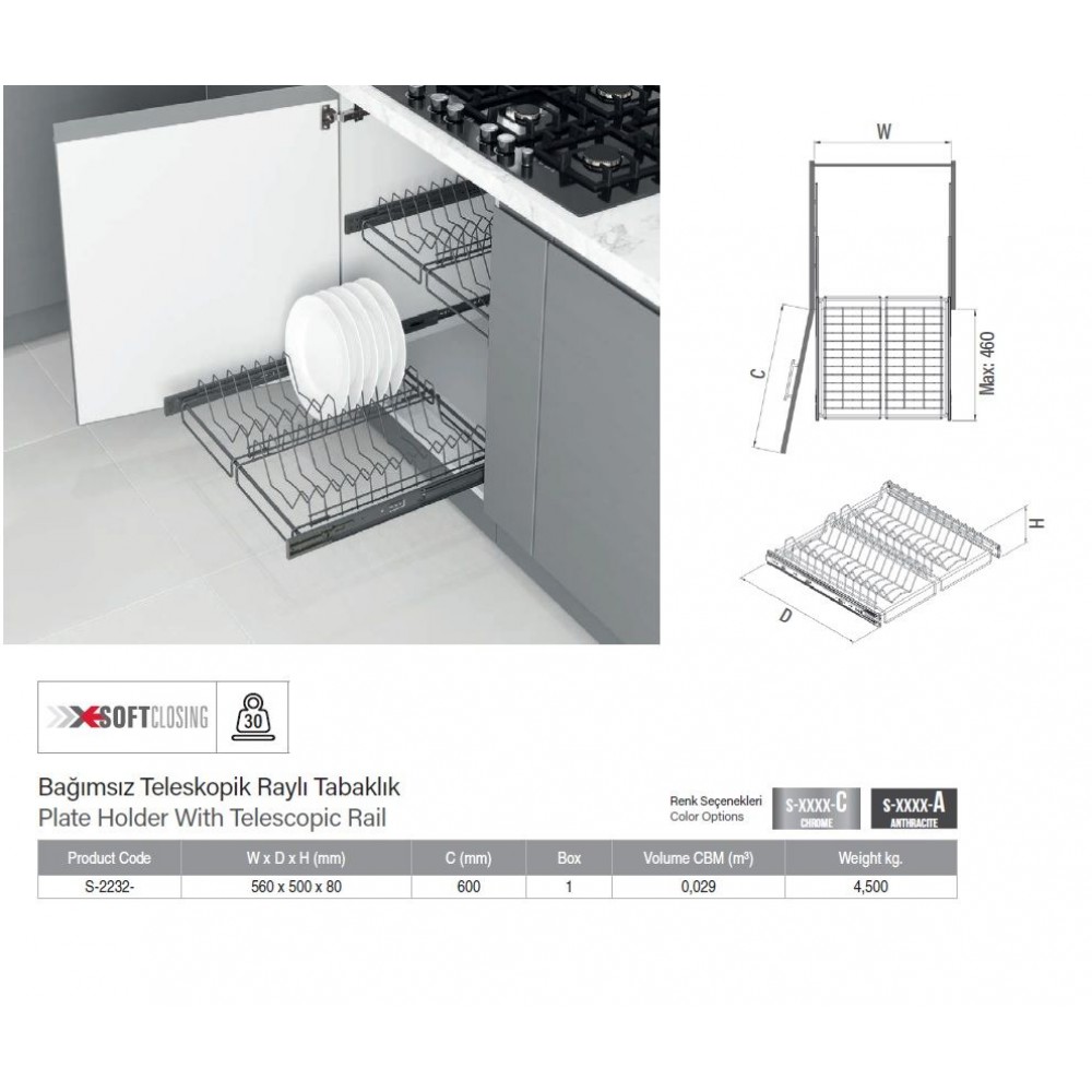 Bağımsız Teleskopik Raylı  (Tabaklık)
