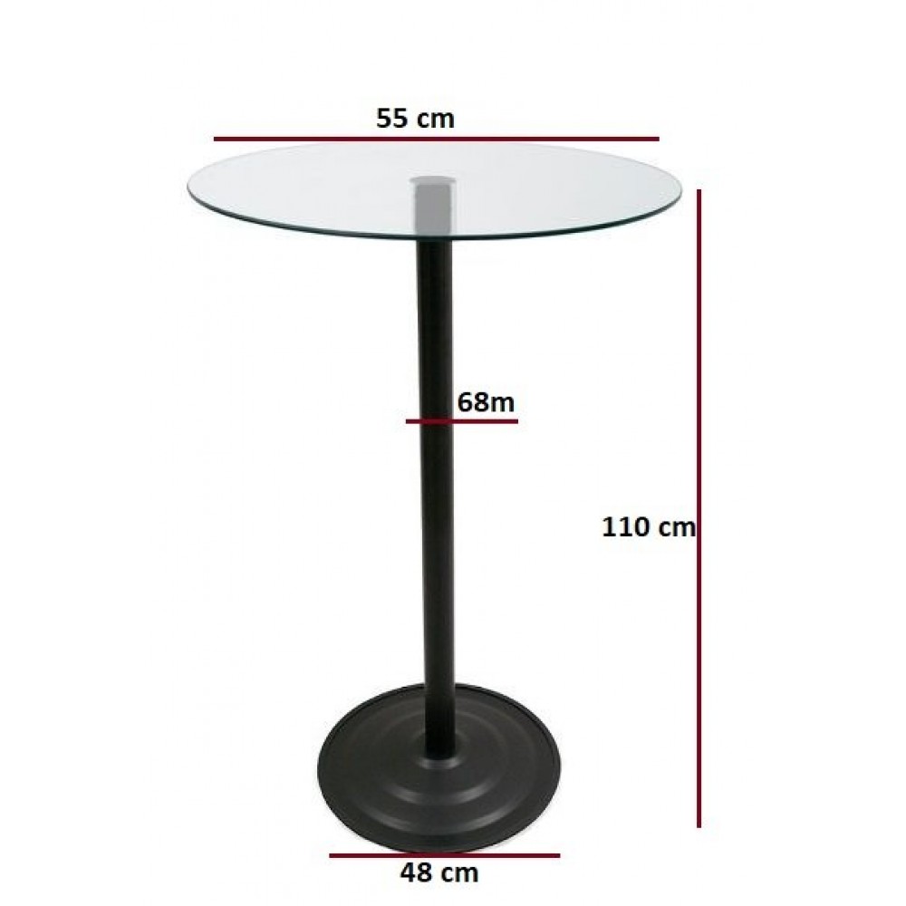 Masa Bar Masası Bistro Cafe Cam Yuvarlak Kokteyl 110 CM Masa Bar Masası Bistro Cafe Cam Yuvarlak Kokteyl 110 CM