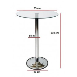 Masa Bar Masası Bistro Cafe Cam Yuvarlak Kokteyl 110 CM Masa Bar Masası Bistro Cafe Cam Yuvarlak Kokteyl 110 CM