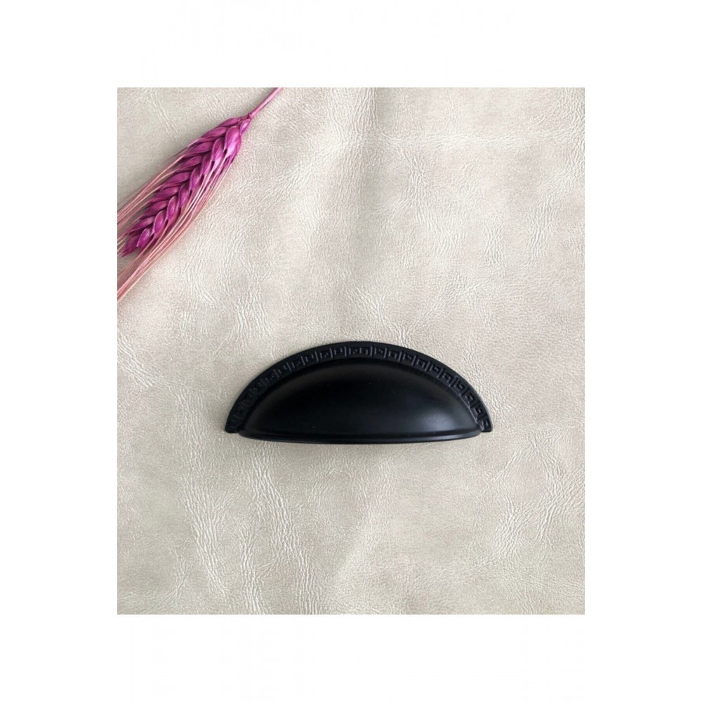 Çanak Kulp Mat Siyah 64mm (6,4cm) Iki Delik Arası Aks.1.ADET