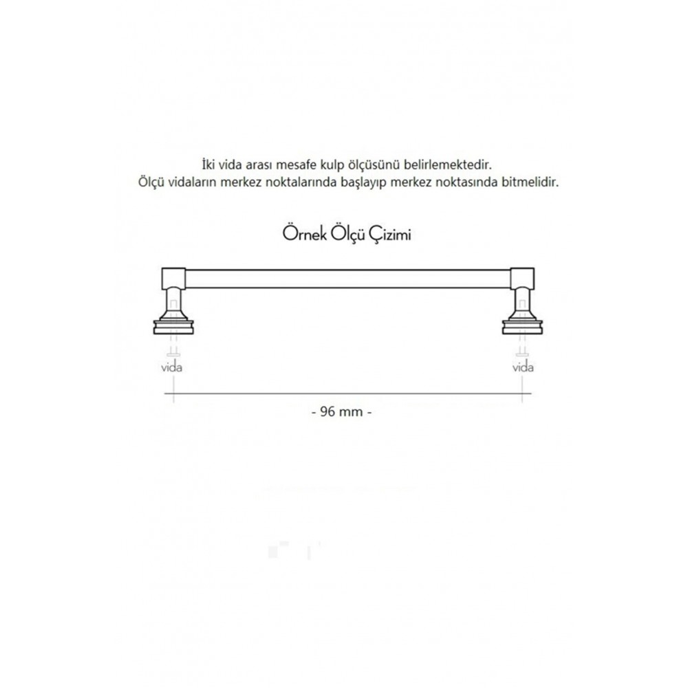 Dolap Vestiyer Çekmece Mobilya Mutfak Kulbu 96mm (4.ADET)