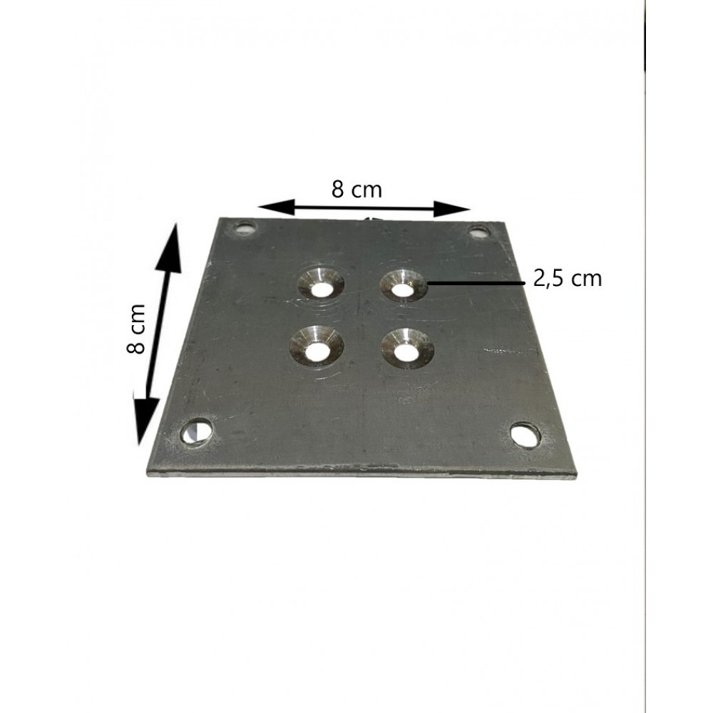 AYAK BAĞLANTI SACI KARE SAC DÜZ SAC  80X80 4.ADET